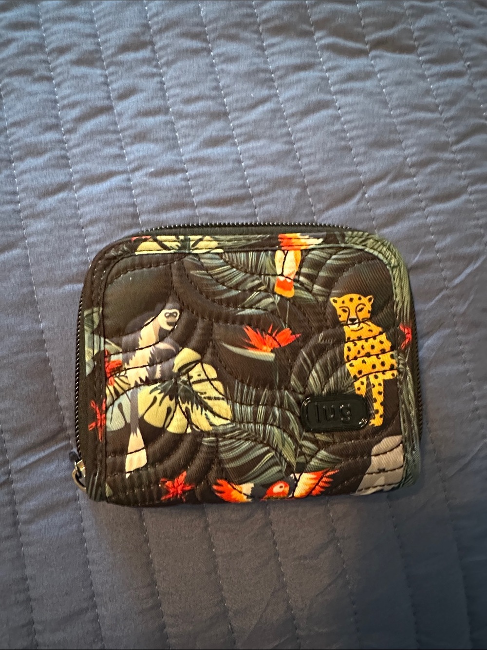 lug Tropical Jungle Print Quilted Wallet - Black, Green, Yellow, Orange